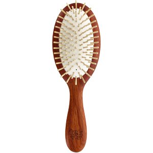 MP oval brush in red wood with baseball pins