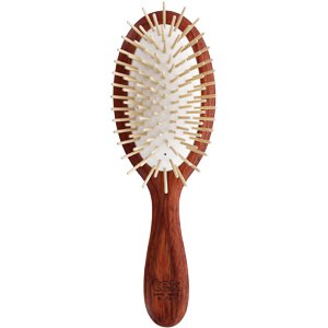 MP oval brush in red wood with long pins