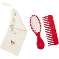 TEK Red purse oval brush and comb