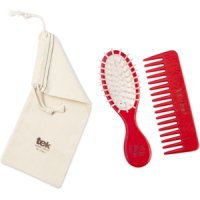 TEK Red purse oval brush and comb