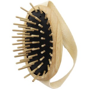 Scalp massage brush with wooden pins