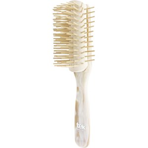 Big disassembled brush with long wooden pins pearly white