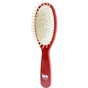 Big oval brush in lacquered red