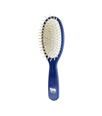 Big oval brush in lacquered blue