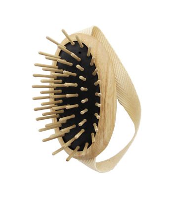 Scalp massage brush with wooden pins