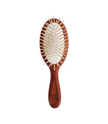 MP oval brush in red wood with long pins