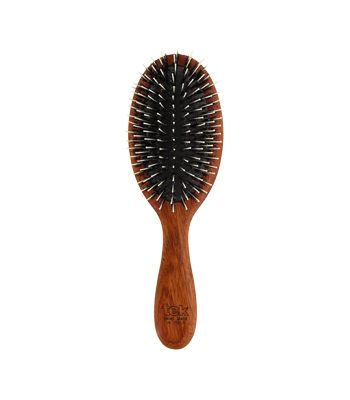 MP oval brush in red wood with ecological and nylon bristles